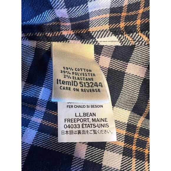LL Bean Day breeze Shirt Womens M Short Sleeve Button Up Flannel Pocket Plaid - Picture 4 of 7